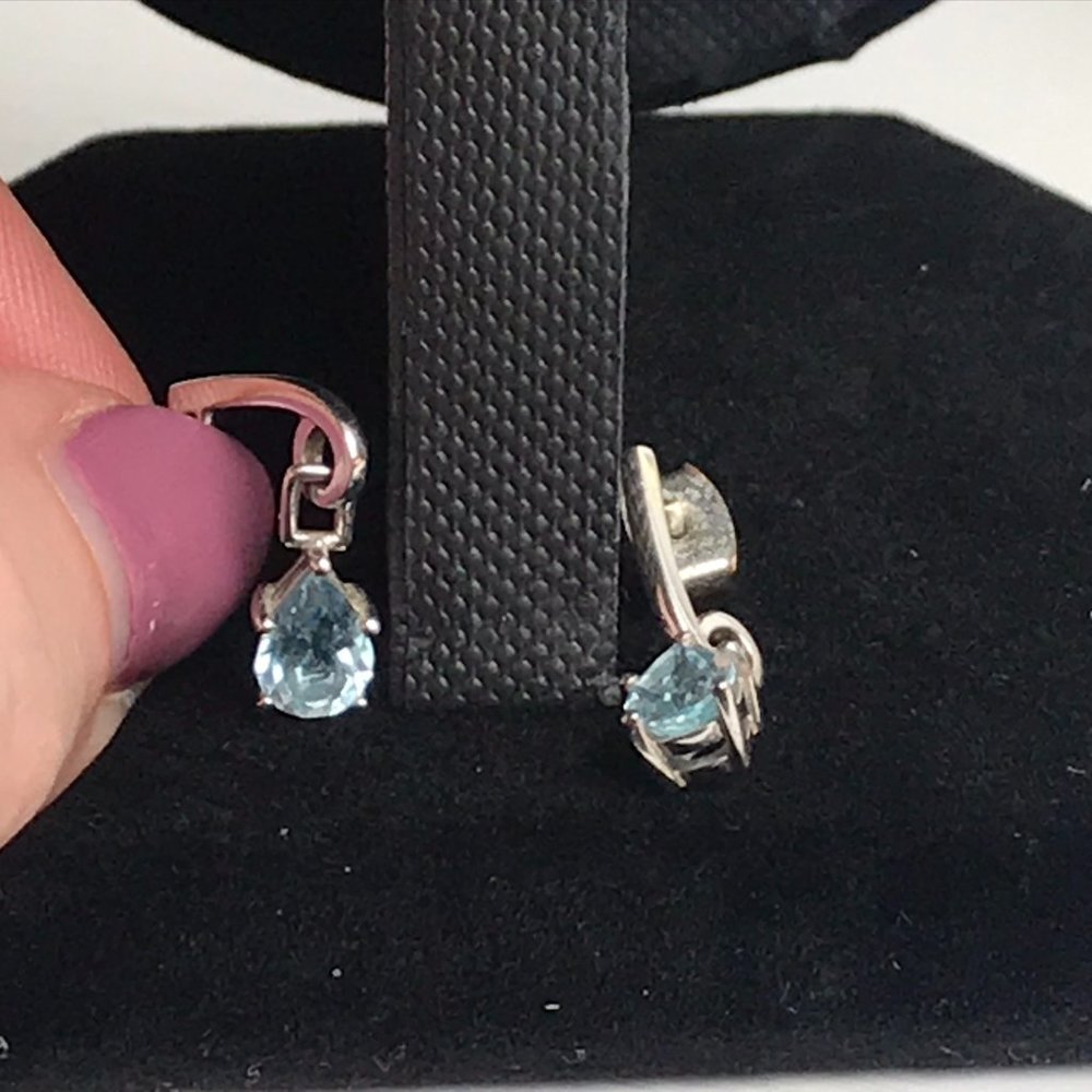 Blue and Silver Drop Earrings